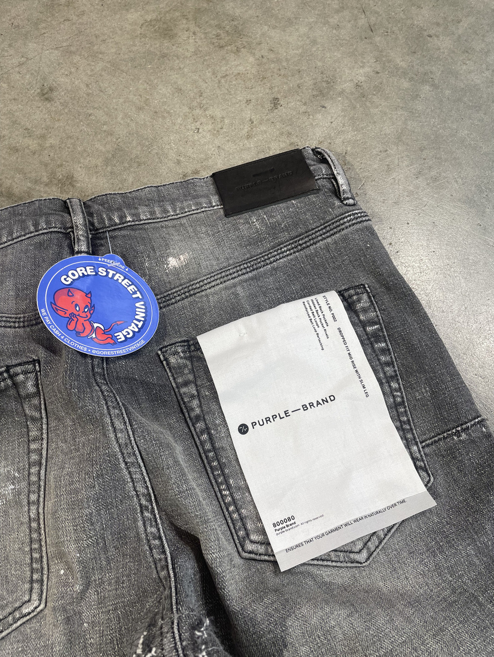 PURPLE BRAND Black Washed Distressed Denim Pants 32x31